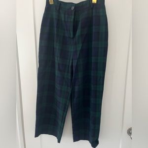 High waist plaid pants